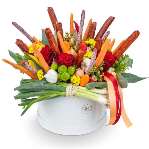 Květinový box z klobás